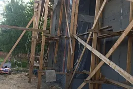 Коттедж. Штукатурка стен фасада. КП Грибки 2