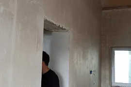 Штукатурка стен коттеджа в Истринском районе.