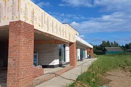 Штукатурка стен коттеджа в КП Пчелка