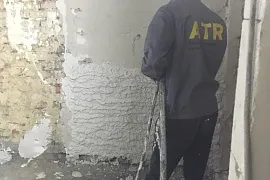 Механизированная штукатурка стен в квартире. г.Москва