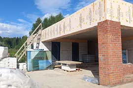 Штукатурка стен коттеджа в КП Пчелка