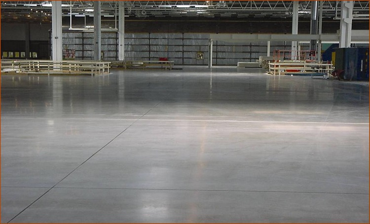Reinforcement of concrete industrial floor